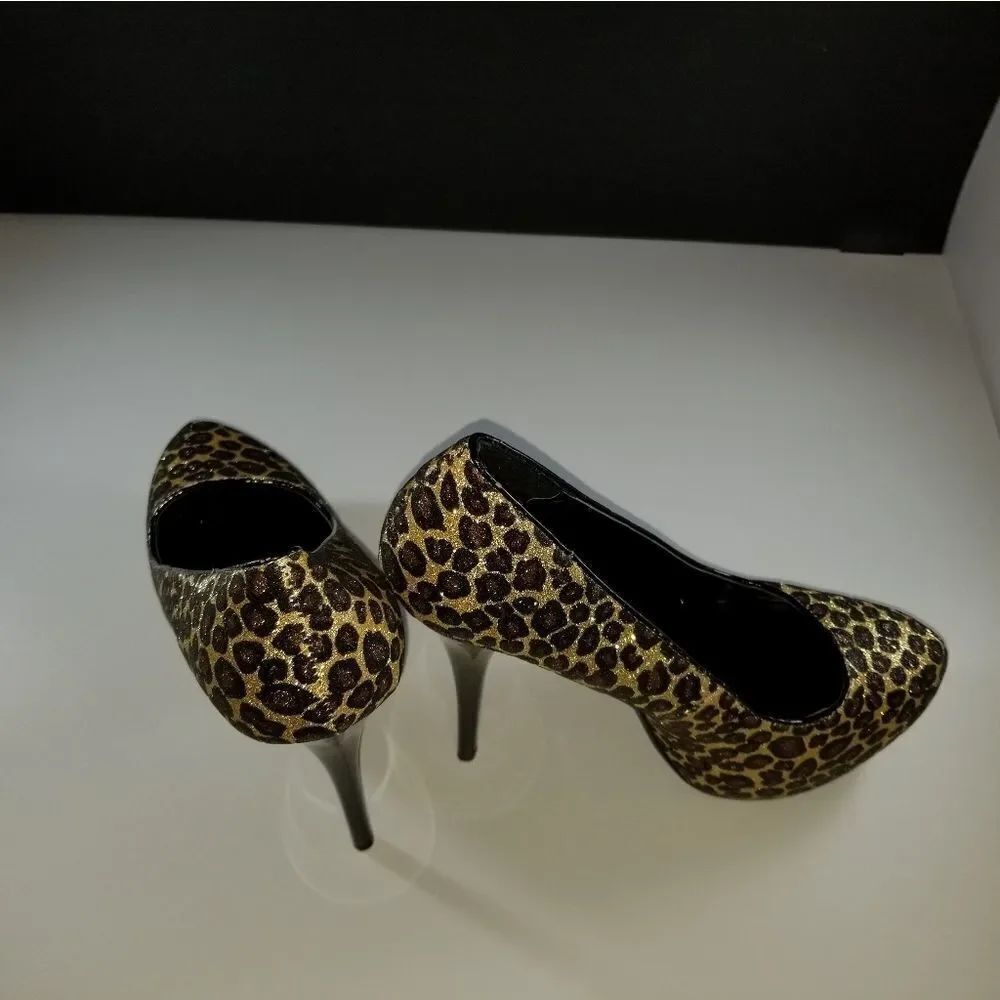 WOMEN"S ANIMAL PRINT STILETTOS PUMP SHOES - Picture 7 of 15